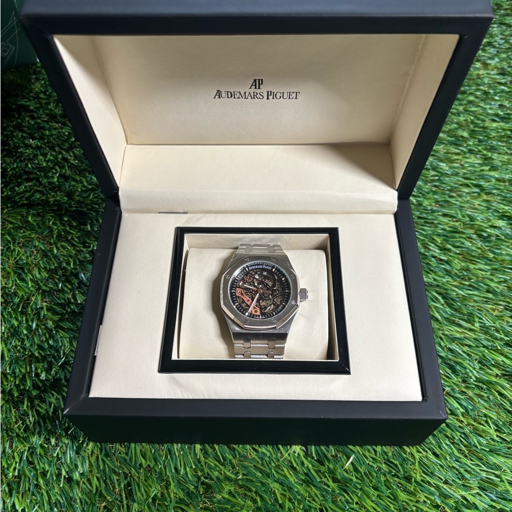 Audemars Piguet Men’s Stainless Steel Skeleton Dial Watch - Silver